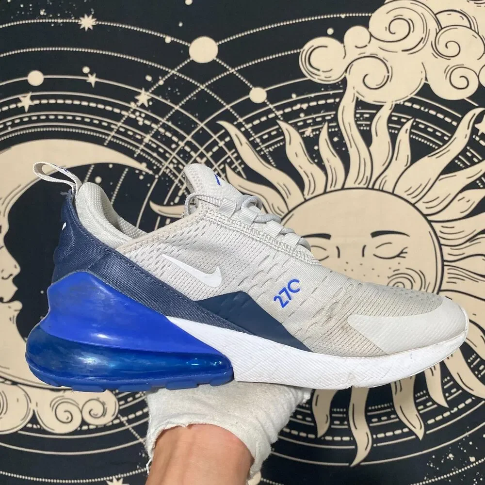 Nike Air Max 270 943345-041 Athletic Sneaker Boys 6.5 White Mesh Jogging Running